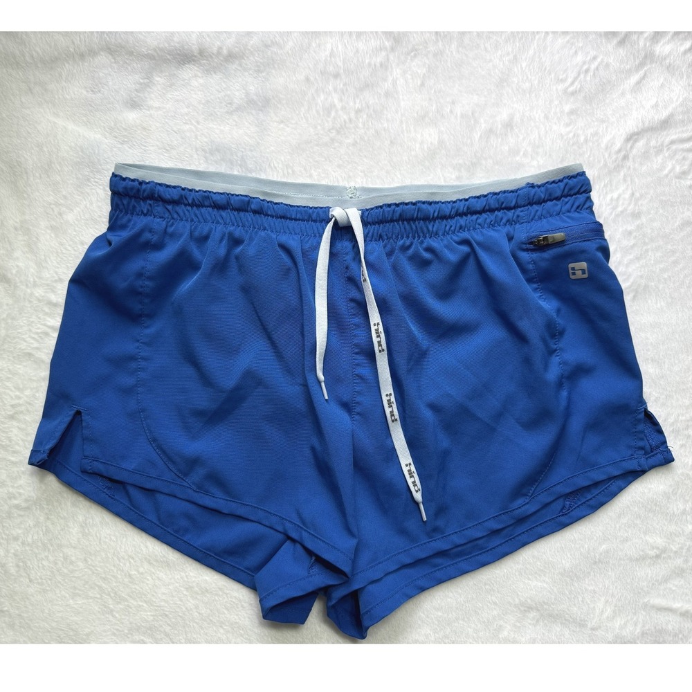 Hind Womens Royal Blue Running Shorts Athletic Mesh Liner Zipper Pocket Size S